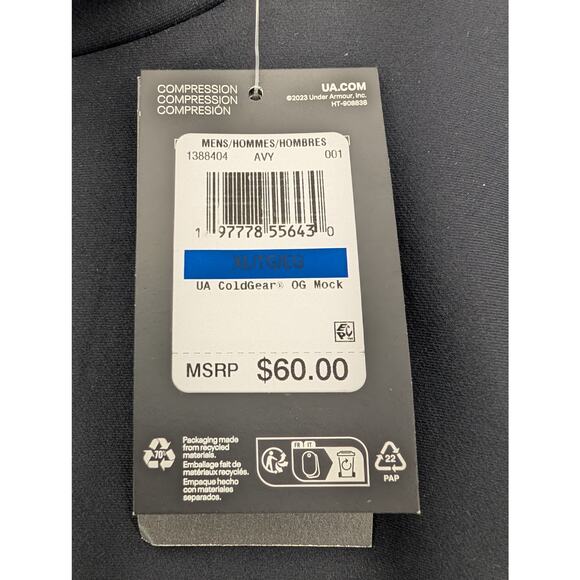 NWT Under Armour Men's ColdGear OG Mock Long Sleeve in Black sz XL - Picture 6 of 8